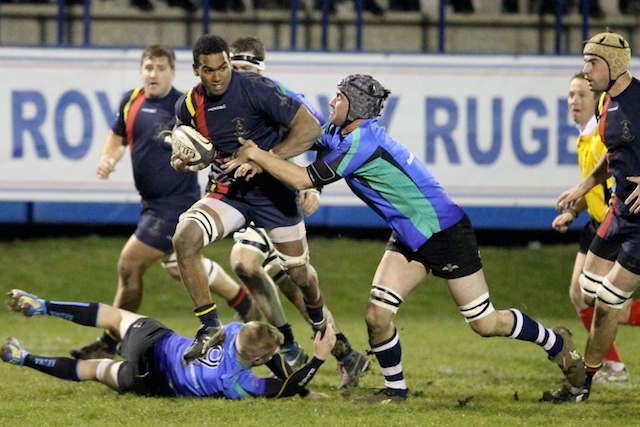 Action from last season's Inter Command Final between the Royal Marines and Naval Air Command