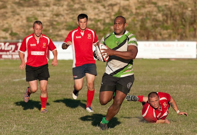 The forlorn look of the missed tackle by the would be tackler.  He has kept good company over the years as a number of excellent players across the world have been left wondering how Apo slipped through their net.  Image (C) John Walton