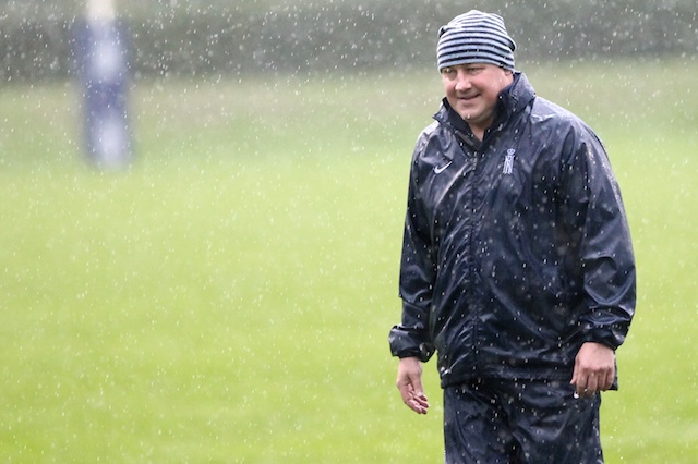 RN U23 forwards coach, Kai Blackett, enjoying the passing showers before the RN U23 v Gosport and Fareham Match.