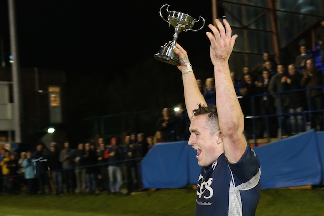Edd Pascoe with the cup following the Royal Navy U23's victory over the RAF 24-20.  The photos from the match are now available in the image gallery.